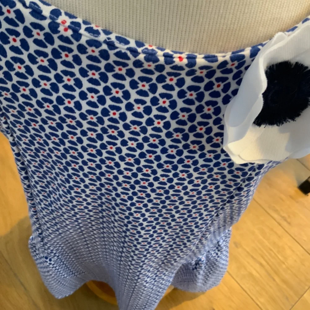 Janie & Jack Blue, White and Red flower pattern dress Size 10